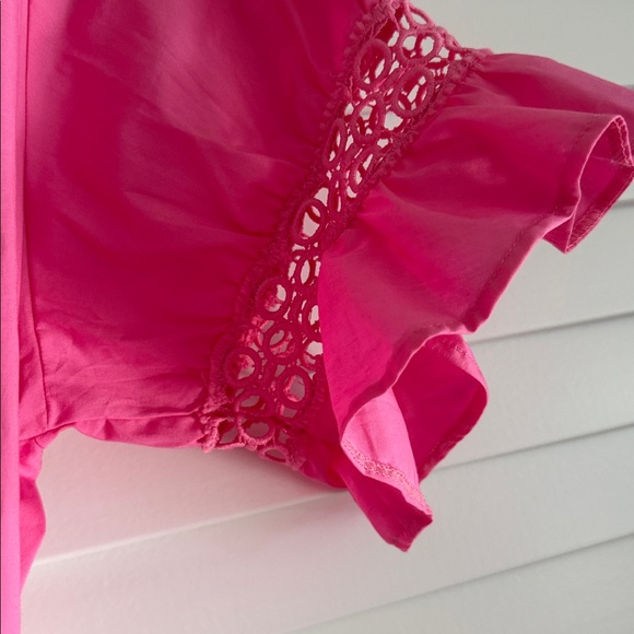 Peixoto Pink Lace Trim Casual Dress - Picture 3 of 7